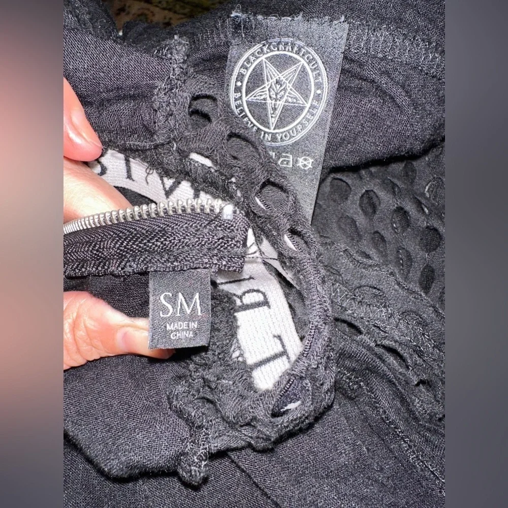 BlackCraft Cult Black Mesh Mini Dress Goth Y2K Small - Picture 9 of 10